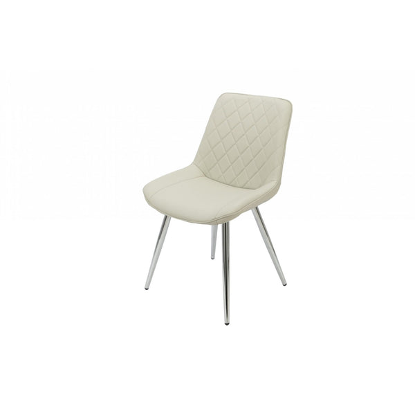 Silvia Dining Chair Taupe - Chrome Legs