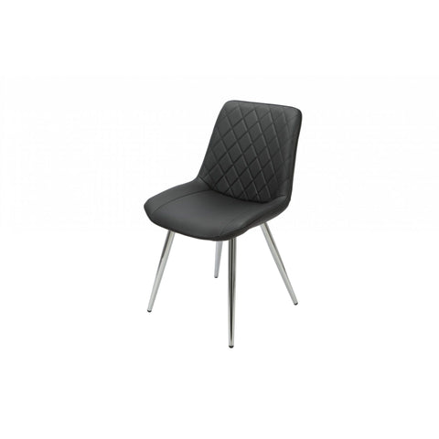 Silvia Dining Chair Black - Chrome Legs