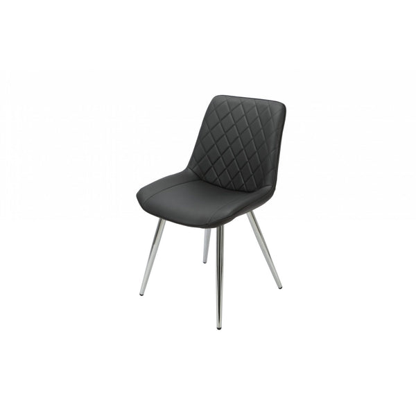 Silvia Dining Chair Black - Chrome Legs
