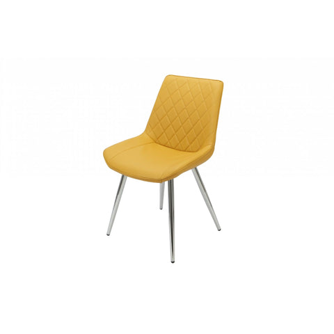 Silvia Dining Chair Yellow - Chrome Legs