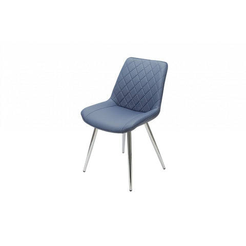 Silvia Dining Chair Blue - Chrome Legs
