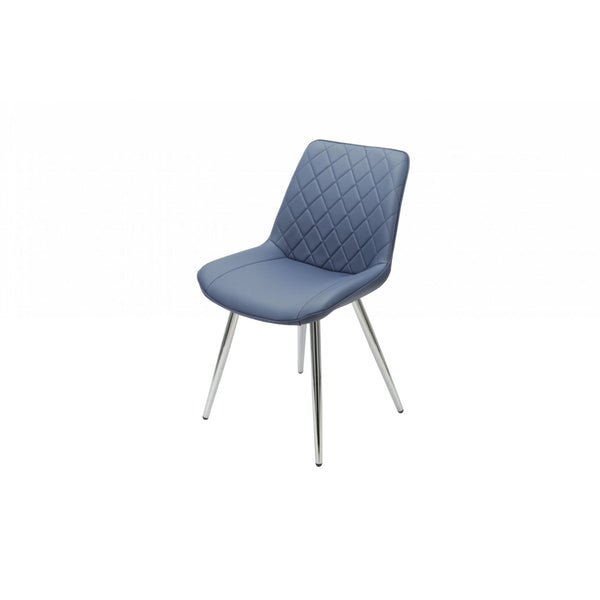 Silvia Dining Chair Blue - Chrome Legs