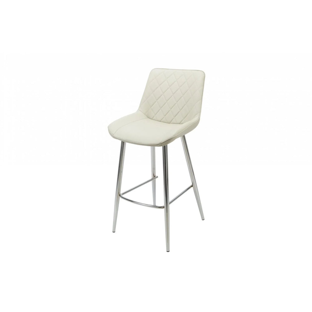 Silvia Bar Stool Taupe - Chrome Legs Seat Height 720mm