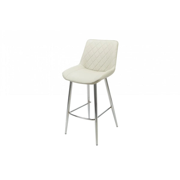 Silvia Bar Stool Taupe - Chrome Legs Seat Height 720mm