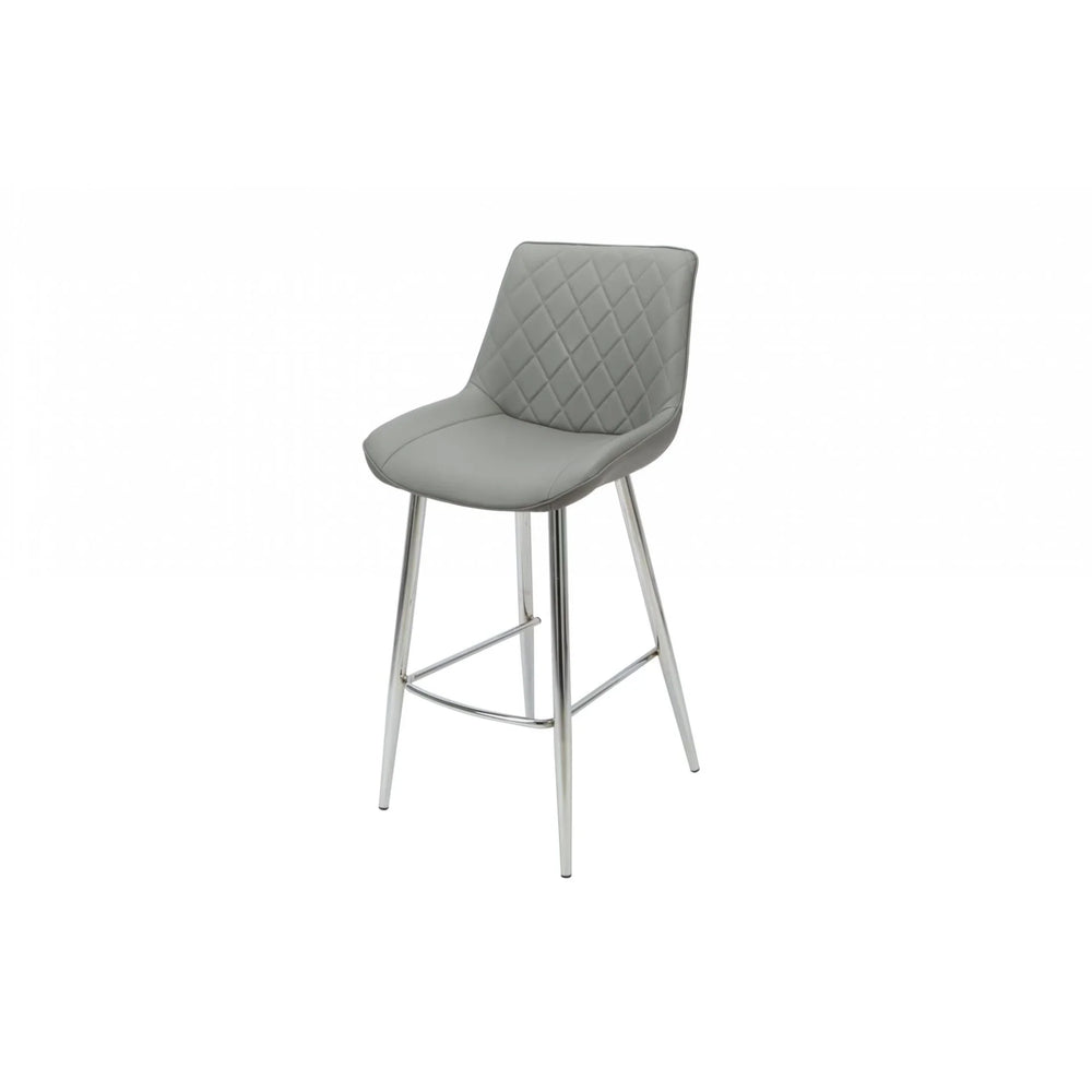 Silvia Bar Stool Grey - Chrome Legs Seat Height 720mm