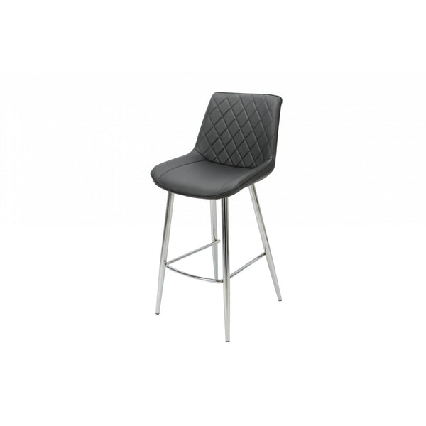 Silvia Bar Stool Black - Chrome Legs Seat Height 720mm