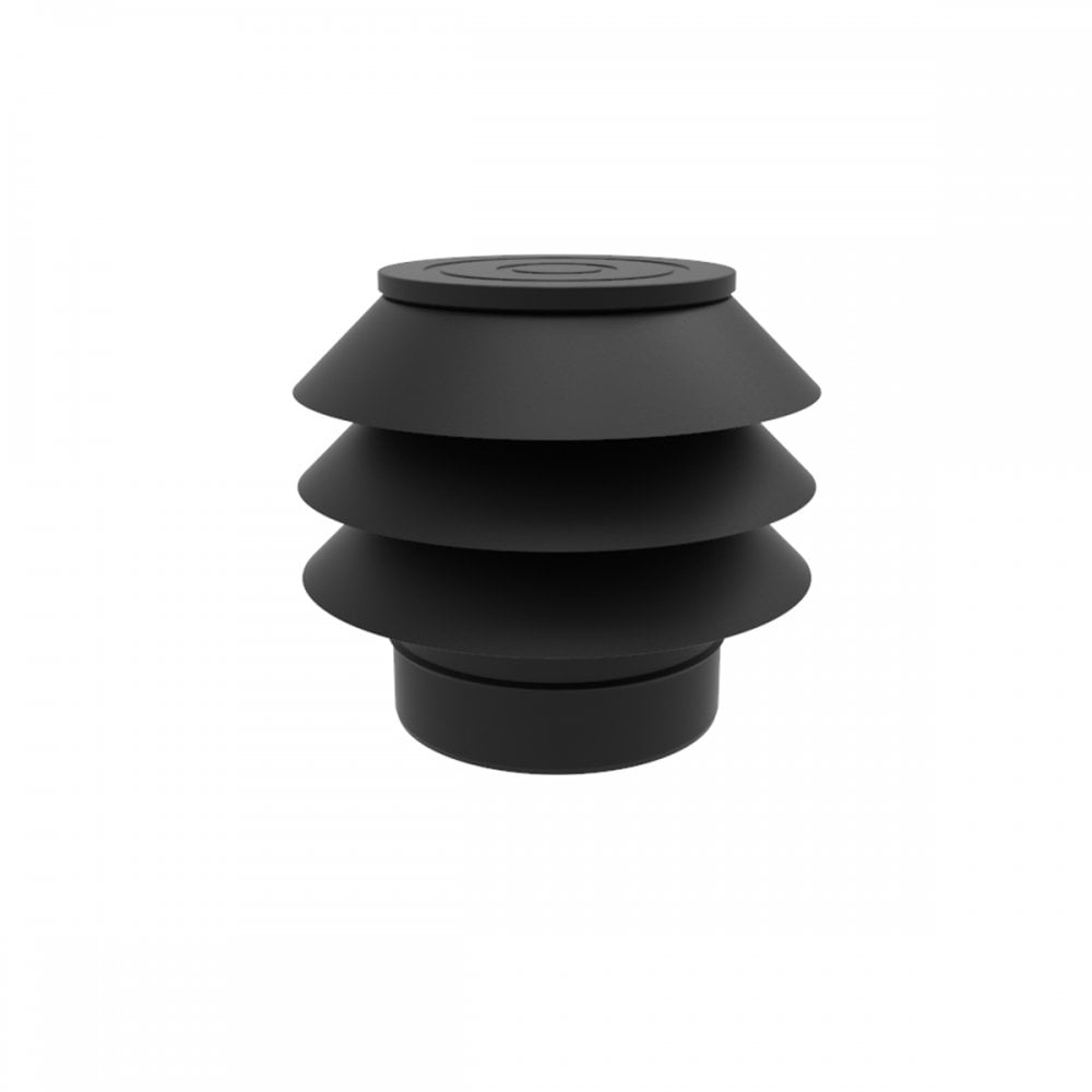 100mm BLACK SOLINOX RAIN ANTI-WIND COWL