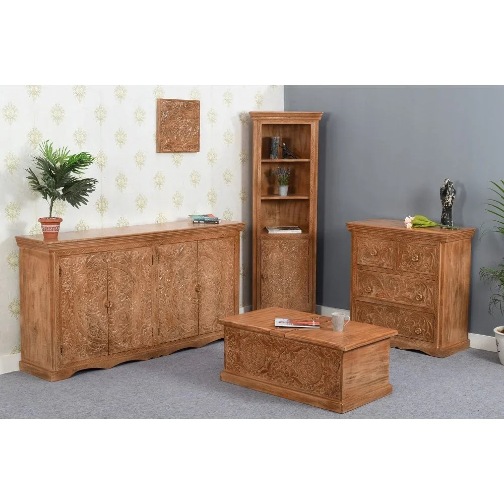 Artwork Mango Wood Bedside Table With Storage