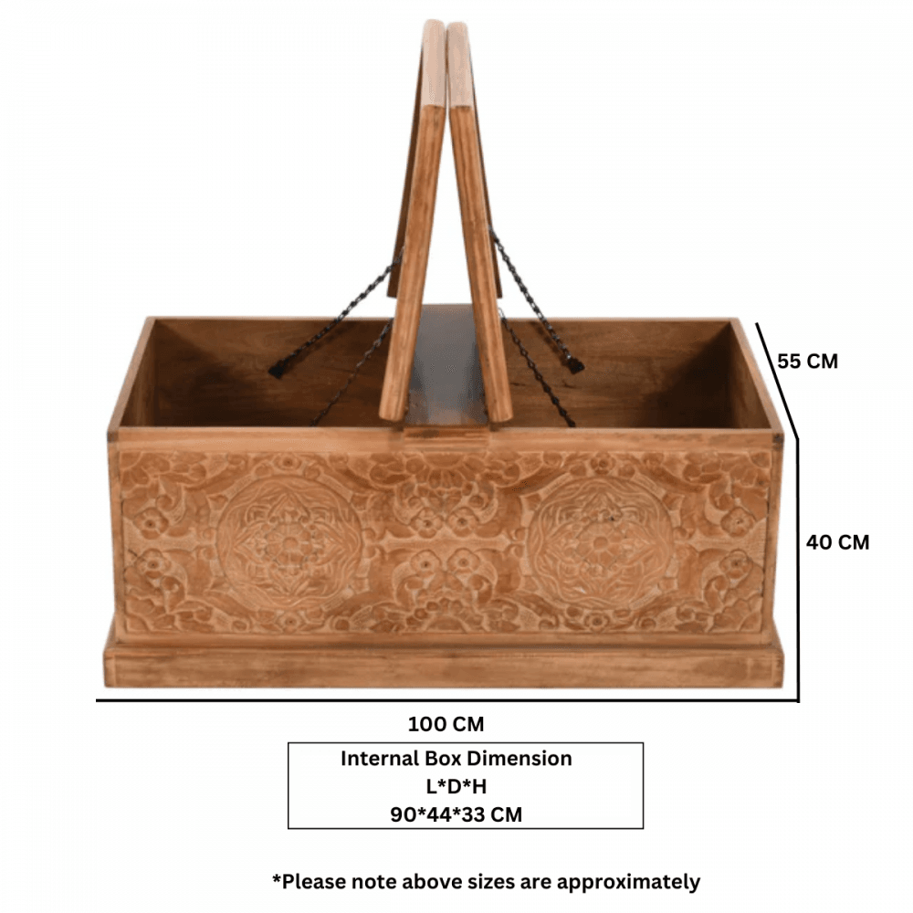 Artwork Mango Wood Coffee Table/blanket Box