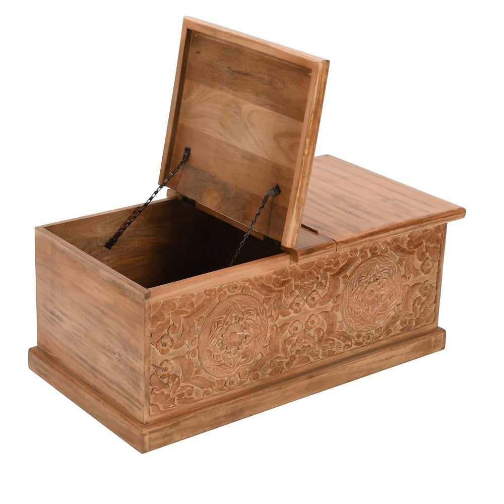 Artwork Mango Wood Coffee Table/blanket Box