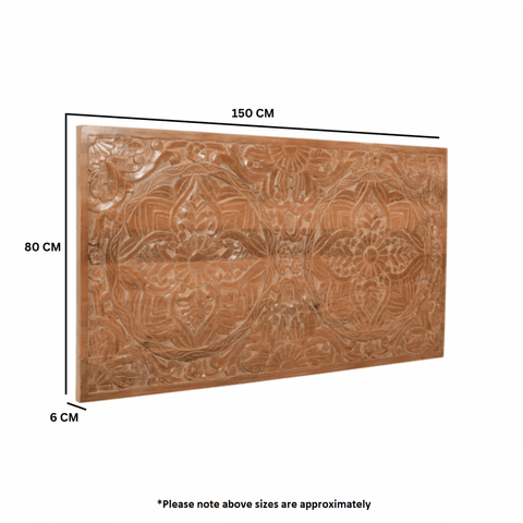 Artwork Mango Wood Bedframe Headboard