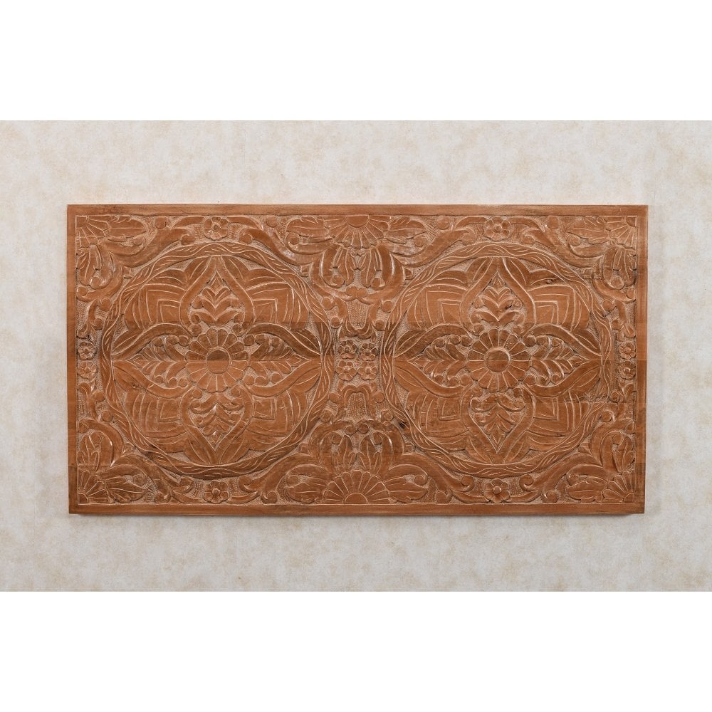Artwork Mango Wood Bedframe Headboard
