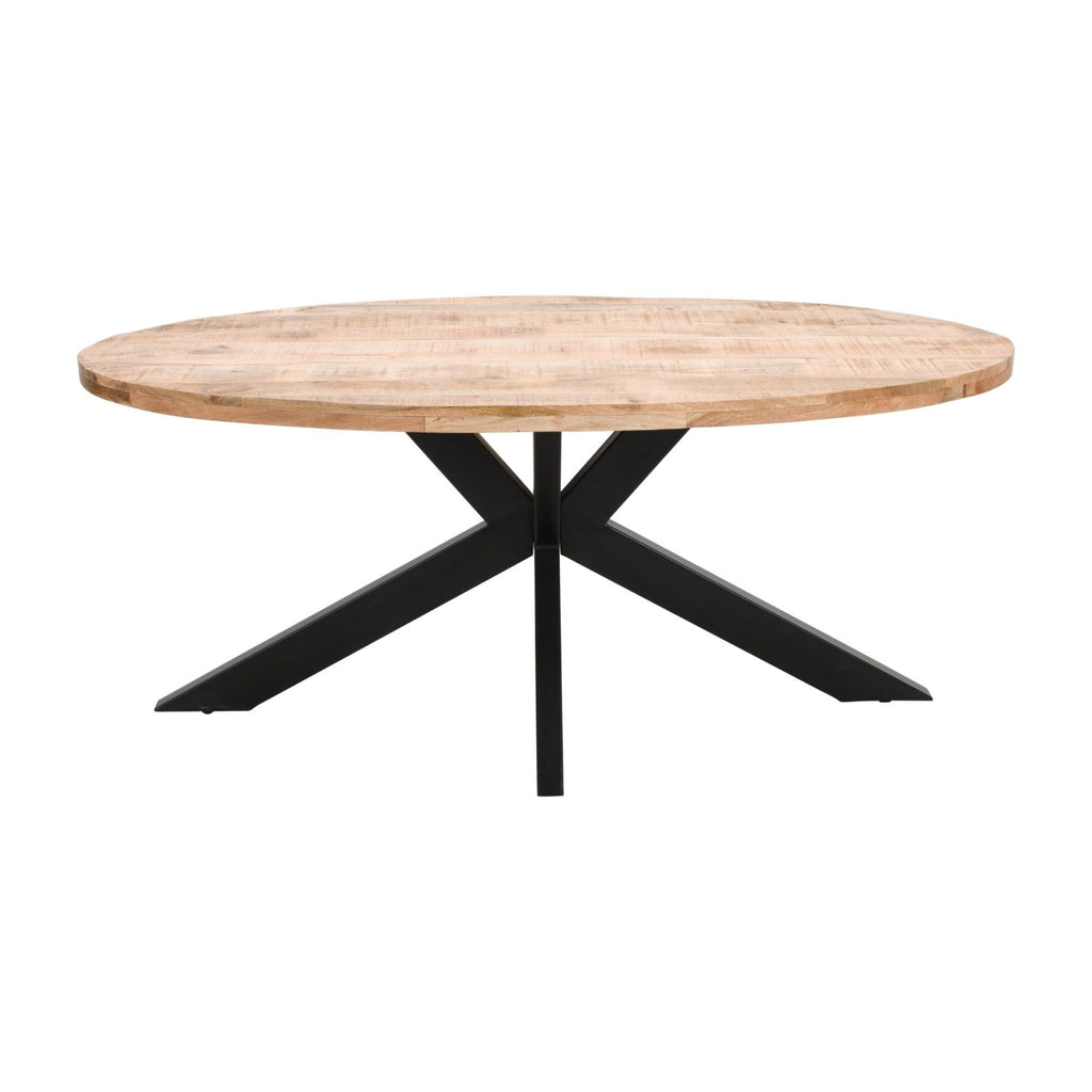 Surrey Solid Wood & Metal Oval Dining Table 6-8 Seater