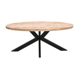 Surrey Solid Wood & Metal Oval Dining Table 6-8 Seater