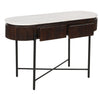 Opal Mango Wood Console Table With Marble Top And Metal Legs
