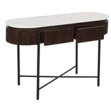 Opal Mango Wood Console Table With Marble Top And Metal Legs