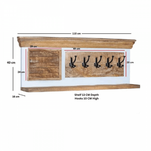 Alfie Wood Hook/coat Hanger Wall
