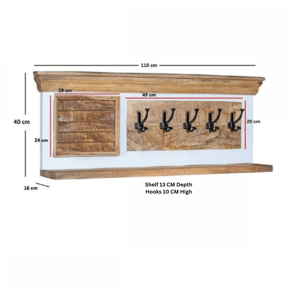 Alfie Wood Hook/coat Hanger Wall