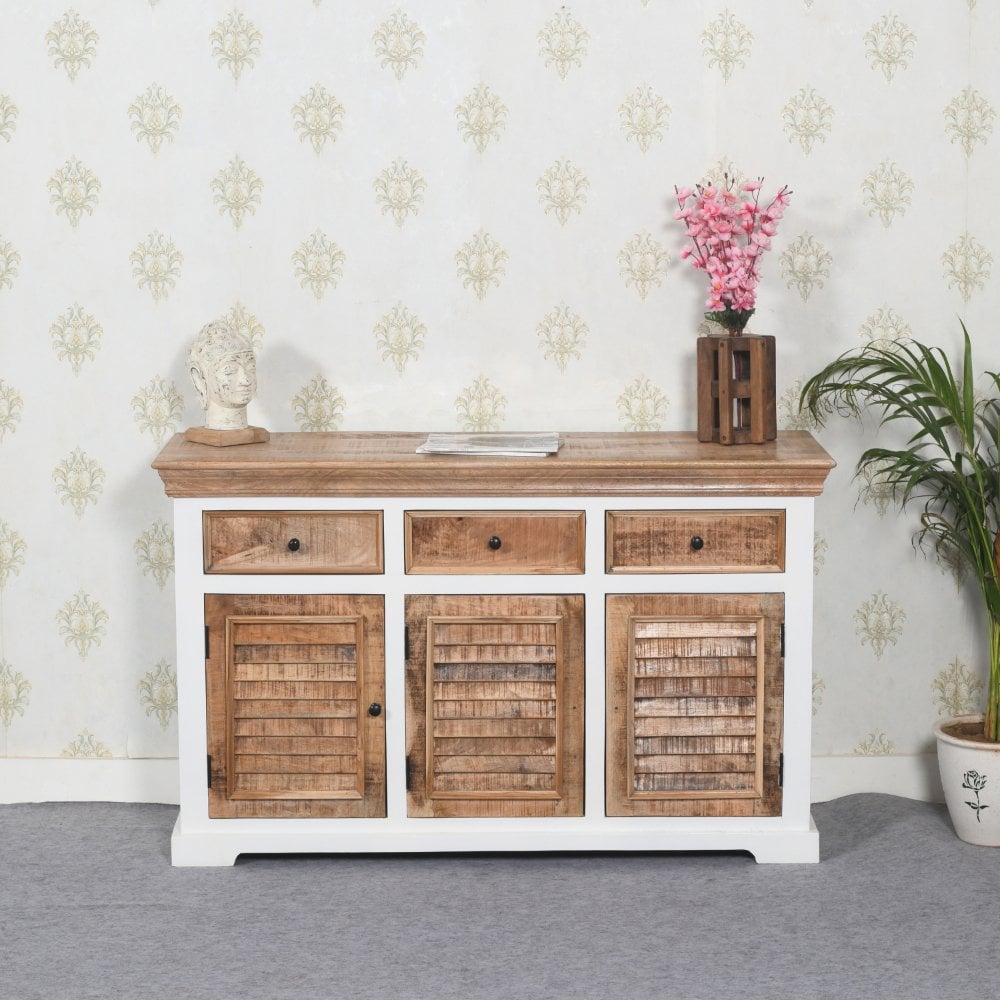 Alfie Wood Sideboard - 3 Drawers & 3 Doors