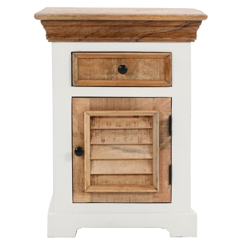 Alfie Solid Mango Wood Bedside Cabinet 1 Darwer + Door