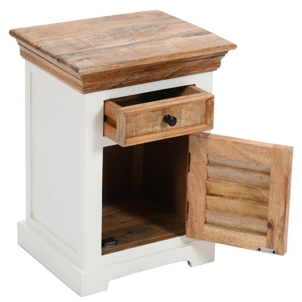 Alfie Solid Mango Wood Bedside Cabinet 1 Darwer + Door