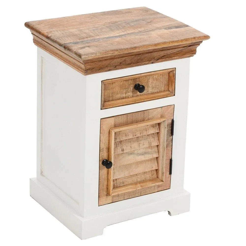 Alfie Solid Mango Wood Bedside Cabinet 1 Drawer + 1 Door