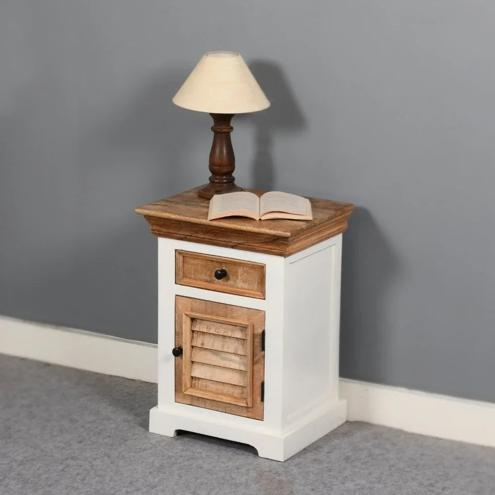Alfie Solid Mango Wood Bedside Cabinet 1 Drawer + 1 Door