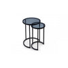 Chicago Round Nesting Side Tables Smoked Glass