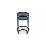 Chicago Round Nesting Side Tables Smoked Glass