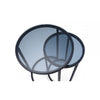 Chicago Round Nesting Side Tables Smoked Glass
