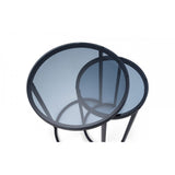 Chicago Round Nesting Side Tables Smoked Glass