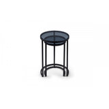 Chicago Round Nesting Side Tables Smoked Glass