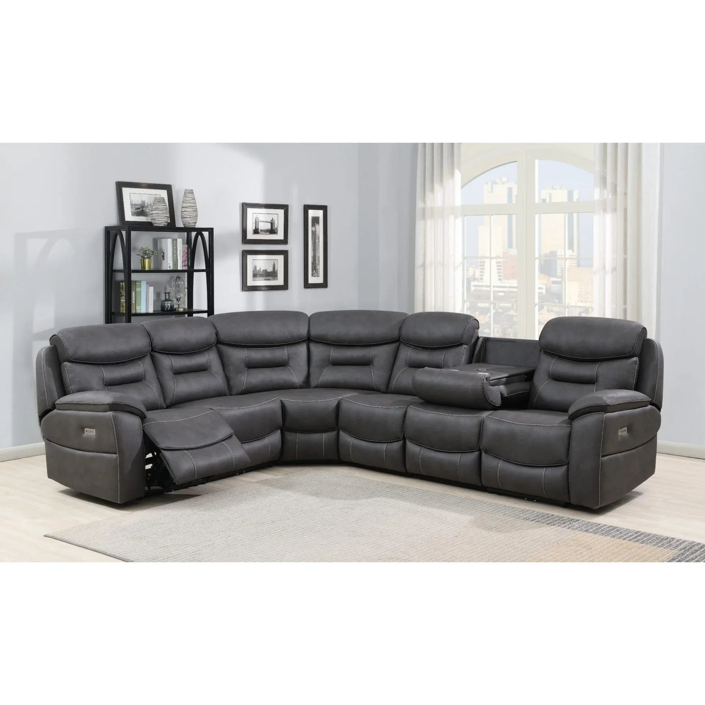 Leroy Corner W/ Drop Down Tray & Wireless Charger