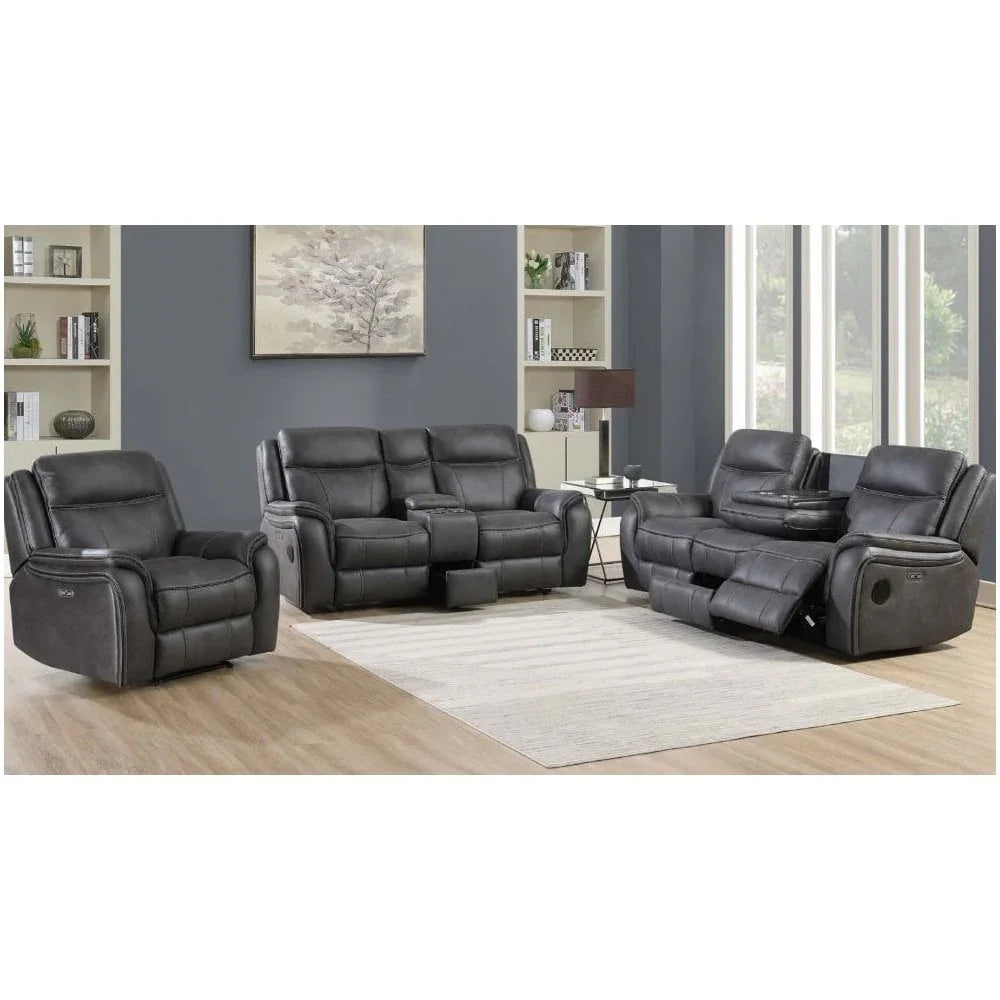 Phoenix 2 Seater Recliner W/ 2 Cooler Cupholders, Wireless Charger, Speakers & Drawer