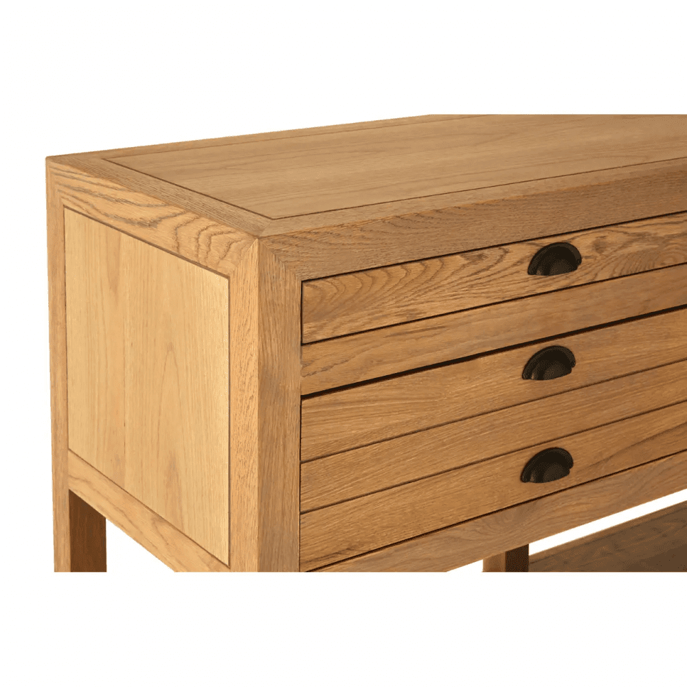 Elmwood Grey Oak Wood Sideboard