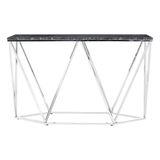 Inspire Rectangular Black Marble Console Table