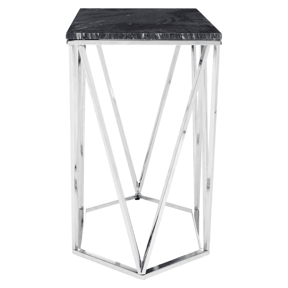 Inspire Rectangular Black Marble Console Table