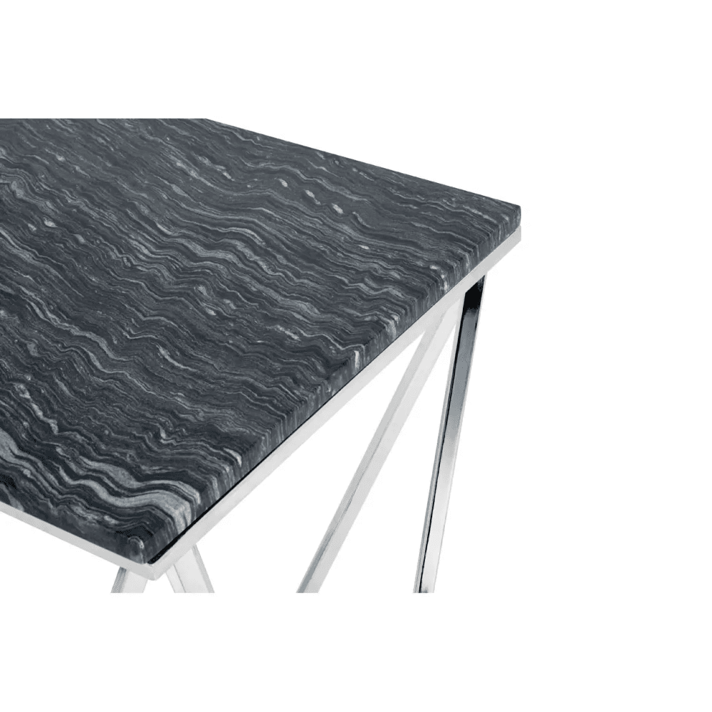Inspire Rectangular Black Marble Console Table