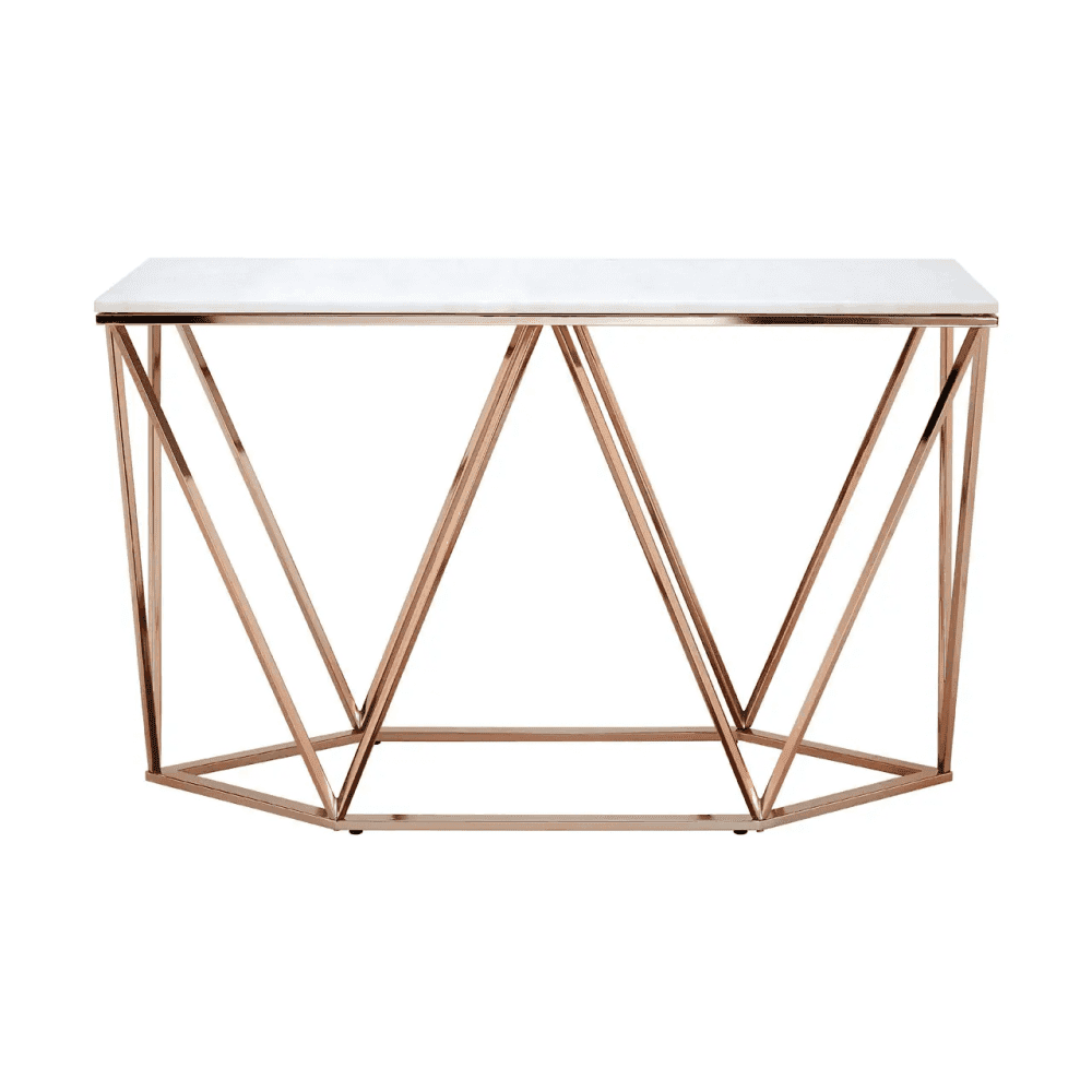 Inspire Rectangular Champagne Console Table