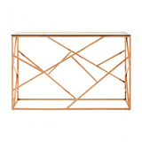 Inspire Rose Gold Geometric Console Table