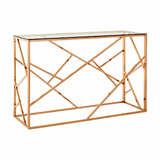 Inspire Rose Gold Geometric Console Table