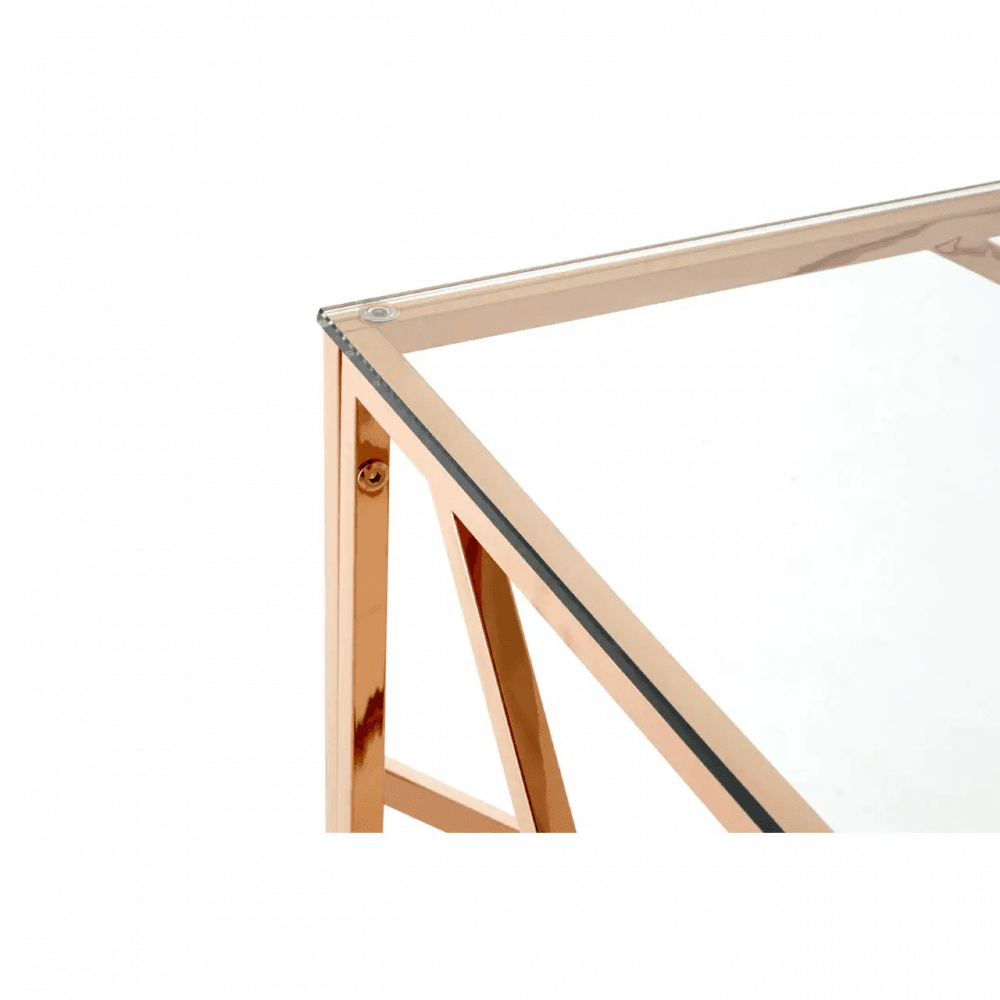 Inspire Rose Gold Geometric Console Table
