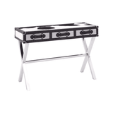 Lancaster Townhouse Black And White Genuine Cowhide Console Table