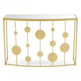 Arista Gold Finish Console Table With Mirror