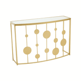 Arista Gold Finish Console Table With Mirror
