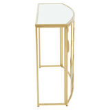 Arista Gold Finish Console Table With Mirror