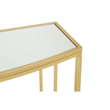 Arista Gold Finish Console Table With Mirror