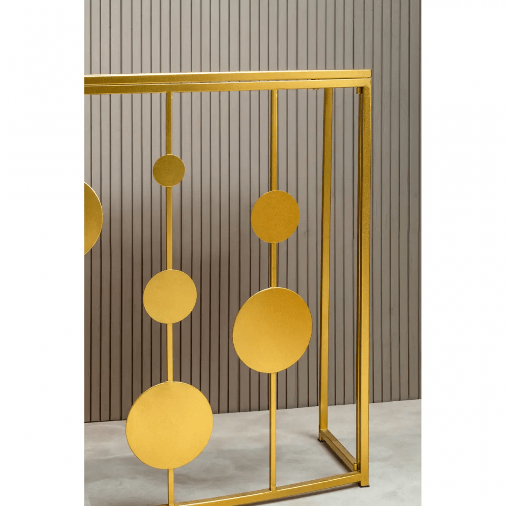 Arista Gold Finish Console Table With Mirror