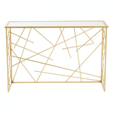 Arista Gold Finish Console Table With Mirror Top