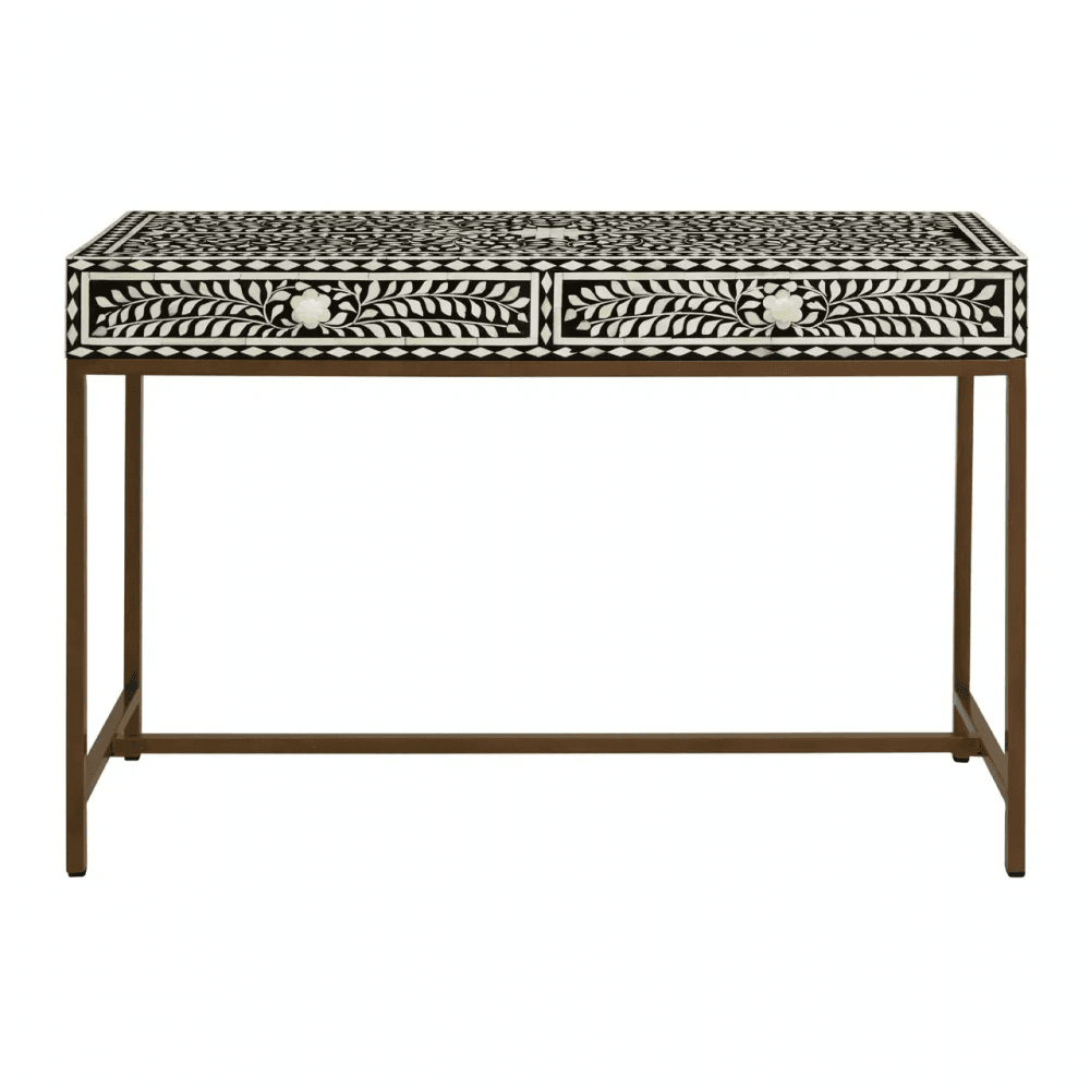 Meridian Console Table With Gold Finish Legs